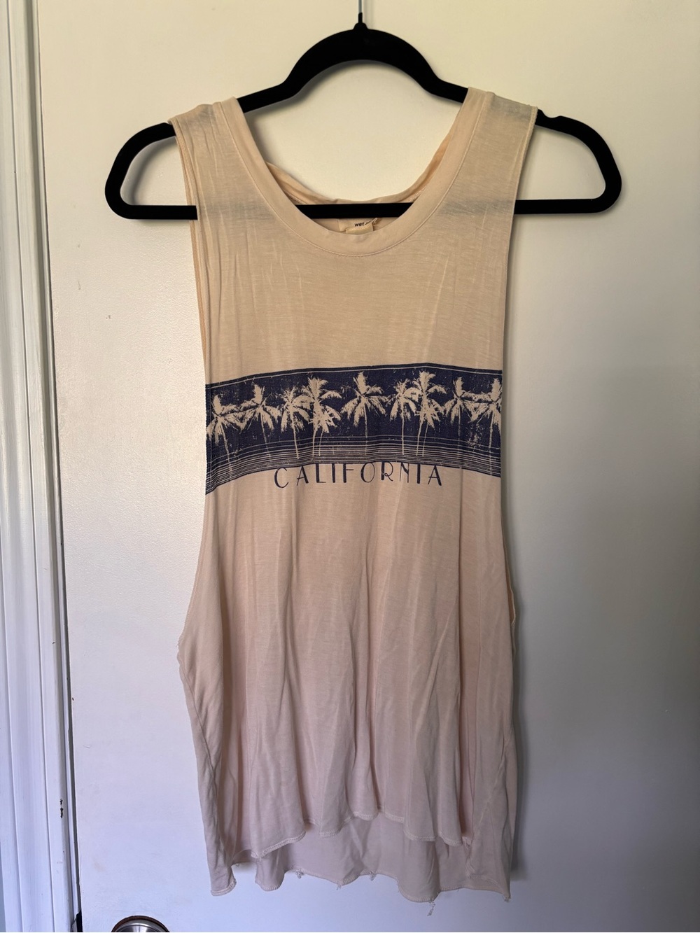 Wet Seal Beige “California” Tank Top